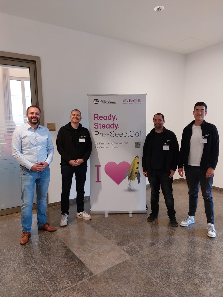Das AMS-Go-Gründerteam nach dem Pitch für Start-up BW Pre-Seed am 6. Mai 2026